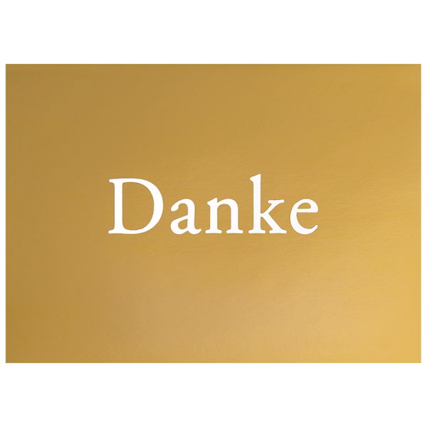 Danksagung Mehrstückpackung 5 Danksagungskarten mit Umschlägen im Beutel Gold Danke