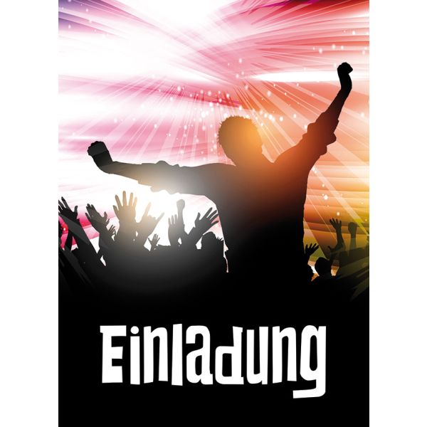 Einladung Mehrstückpackung 5 Einladungen mit Umschlag Einladung Party Disco