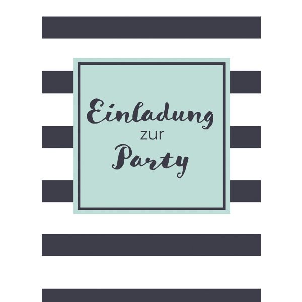 Einladung Mehrstückpackung 5 Einladungen mit Umschlag Einladung zur Party Streifen