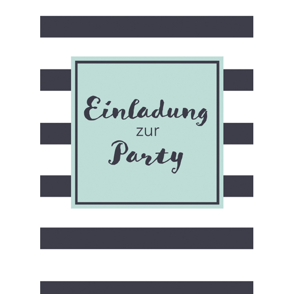 Einladung Mehrstückpackung 5 Einladungen mit Umschlag Einladung zur Party Streifen