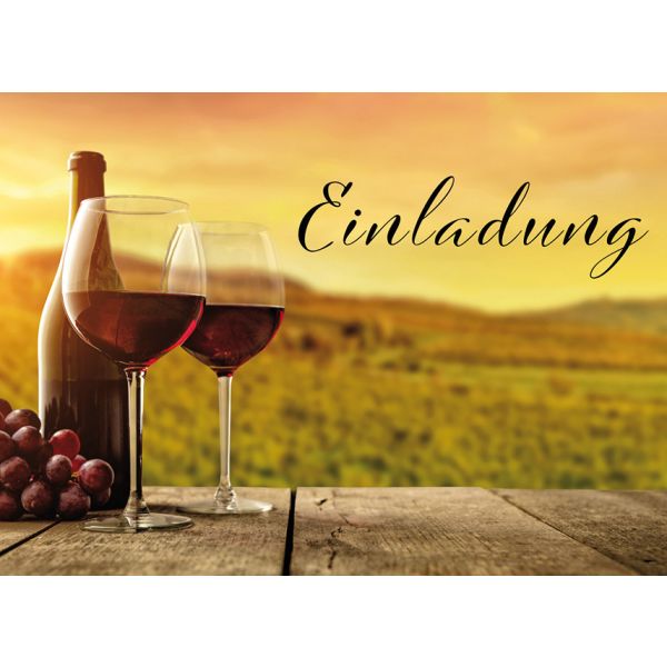 Einladung Mehrstückpackung 5 Einladungen mit Umschlag Einladung Rotwein