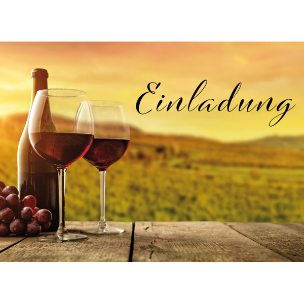 Einladung Mehrstückpackung 5 Einladungen mit Umschlag Einladung Rotwein