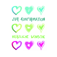 AV Konfirmation verschiedene bunte Herzen...