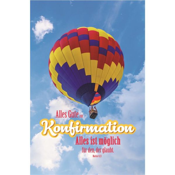 AV Konfirmation Heißluftballon Glückwunschkarte mit Umschlag