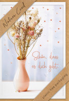 Allgemeine Wünsche – Nature Cards – unverpackt - Glückwunschkarte im Format 11,5 x 17,5 cm mit Briefumschlag - Blumen in Vase