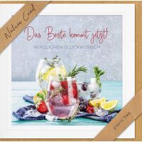 Geburtstag Nature Cards Quadratische unverpackte Glückwunschkarte mit Umschlag Blütenherz Von Herzen