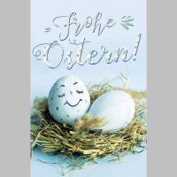 AV Ostern Glückwunschkarte mit Umschlag Eier im Nest...