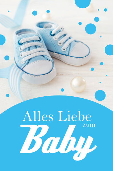 AV - Geburt – Baby – Freudiges Ereignis - Glückwunschkarte im Format 11,5 x 17 cm mit Umschlag - "Alles Liebe zum Baby"