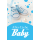 A Geburt Baby Glückwunschkarte mit Umschlag Blaue Schuhe Alles Liebe zum Baby