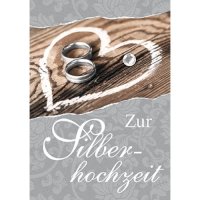Silberhochzeit - Mini-Klammerkarte - Blumenkärtchen...