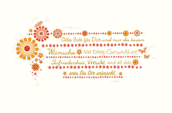 AV - Allgemeine Wünsche - querformat - Glückwunschkarte im Format 11,5 x 17 cm mit Umschlag - "Alles Gute für Dich und nur die besten Wünsche...."