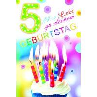 Zahlengeburtstag Kindergeburtstag 5. Geburtstag Karte mit...