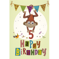 5. Geburtstag Collage Glückwunschkarte mit Umschlag...