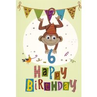 A 6. Geburtstag  Collage Glückwunschkarte mit...