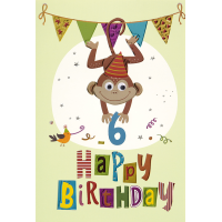 A 6. Geburtstag  Collage Glückwunschkarte mit...