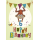 A 6. Geburtstag  Collage Glückwunschkarte mit Umschlag 6 Affe Girlande Happy Birthday