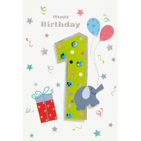 1. Geburtstag Collage Glückwunschkarte mit...