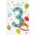 3. Geburtstag Glückwunschkarte mit Umschlag 3 Luftballons Sterne Schaukelpferd Happy Birthday