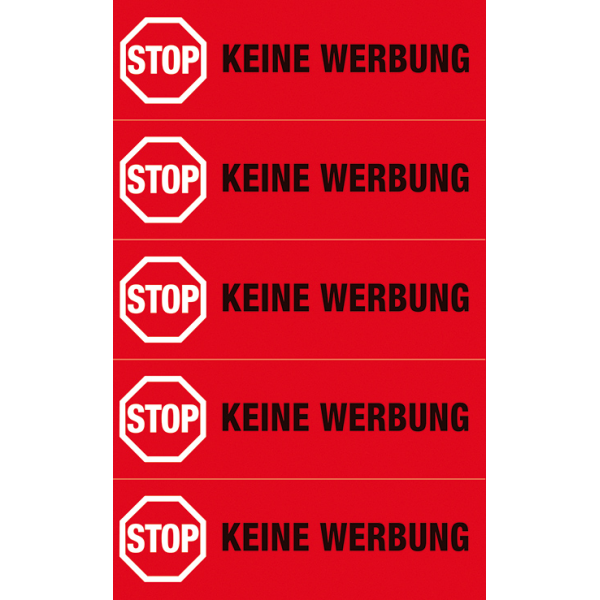 Sticker - Aufleber - Stop keine Werbung - Für innen und außen