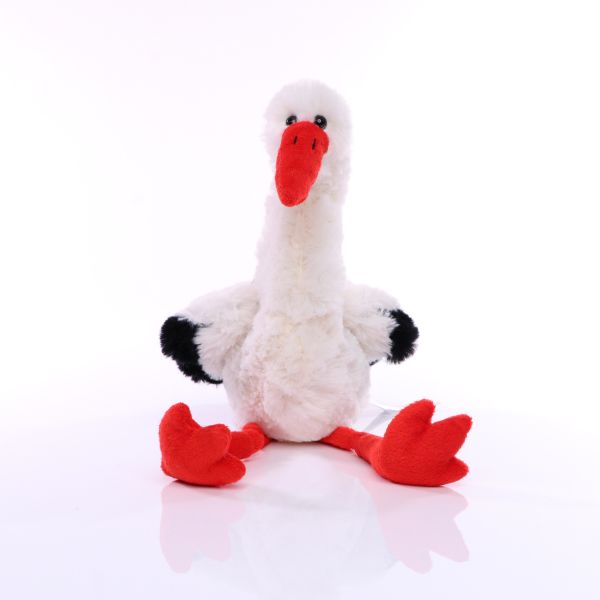 Stofftier Schmusetier Minifeet Höhe 37cm Storch Marius Geschenk zur Geburt