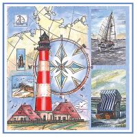Servietten Lunch Maritim Living Coas 33x33cm 20...