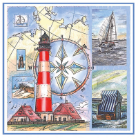 Servietten Lunch Maritim Living Coas 33x33cm 20...