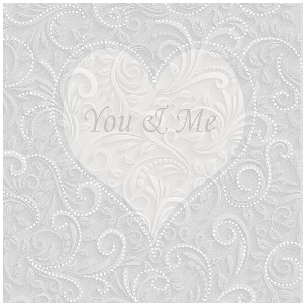 Hochzeit Servietten Lunch Napkin Lunch Format: 33 x 33 cm 3-lagig 20 Servietten You & Me Champagne