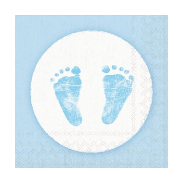Cocktail Servietten 25 x 25 cm 3-lagig 20 Servietten Geburt Baby Steps Boy FSC Mix Baby Schritte Junge