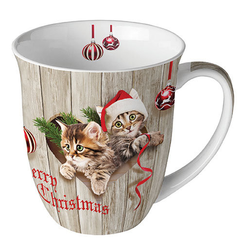 A - Weihnachten - Becher - Mug 0.4 L - Fine Bone China - Format: Ø 10 cm x H 10,5 cm - 1 Becher pro Packung – Curious Kittens