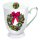 Weihnachten - Becher – Mug 0,25 L - Fine Bone China - Format: Ø 7,5 cm x 10 cm – 1 Becher pro Packung - Bow On Wreath - Schleife auf Kranz