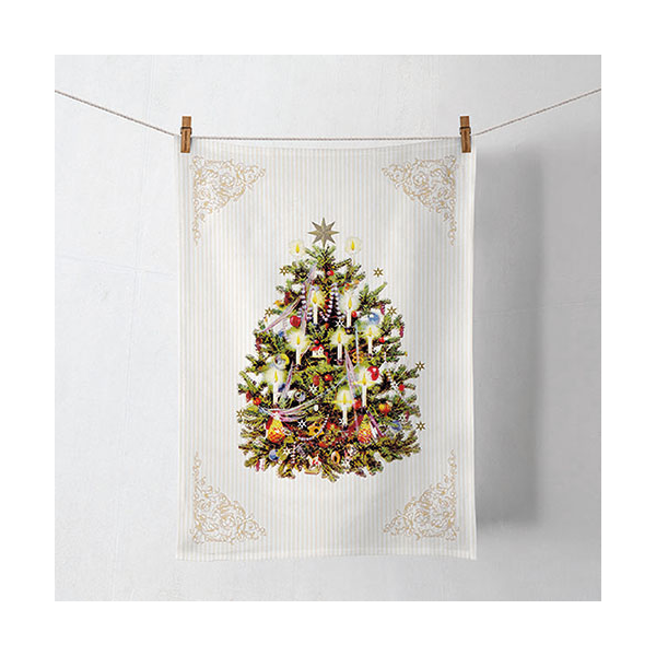 A Weihnachten Geschirrtuch Kitchen towel Format: 50 cm x 70 cm 1 Geschirrtuch pro Packung X-Mas Tree Cream