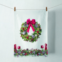 A Weihnachten Geschirrtuch 50 cm x 70 cm Bow On Wreath...