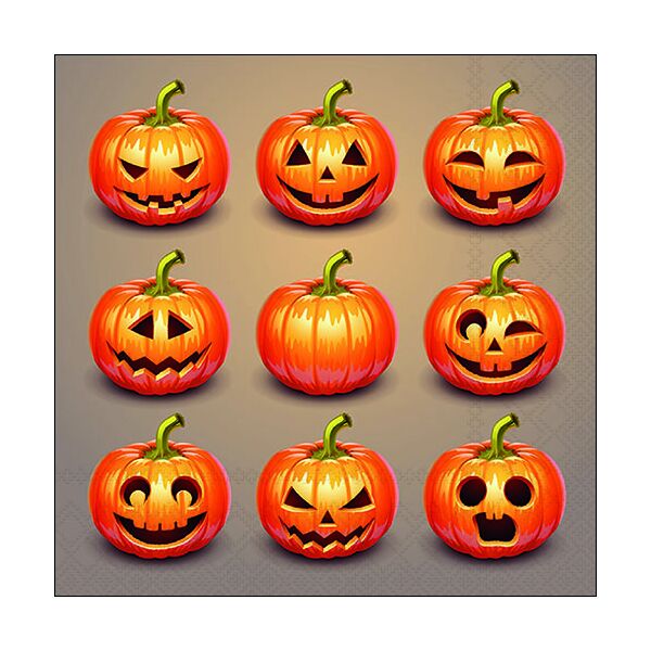 Servietten Lunch Halloween 33 x 33 cm 3-lagig 20 Servietten Halloween Pumpkins Halloween Kürbis