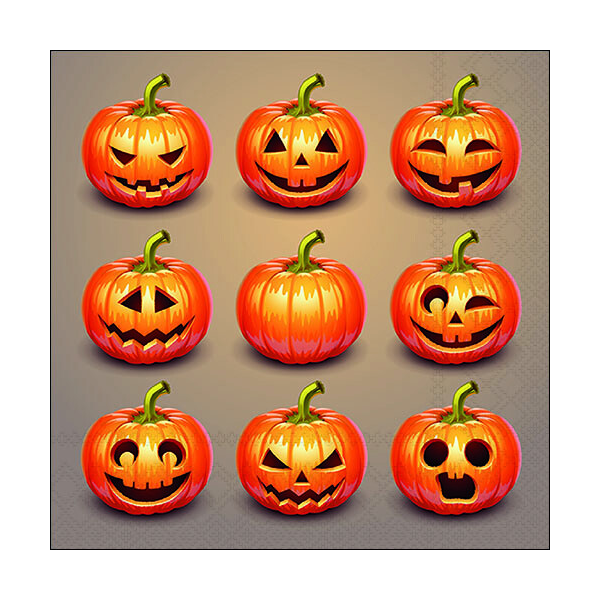 Servietten Lunch Halloween 33 x 33 cm 3-lagig 20 Servietten Halloween Pumpkins Halloween Kürbis