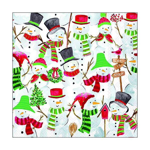 Weihnachten Servietten Format: 33 x 33 cm 3-lagig 20 Servietten Snowman Party Schneeman party