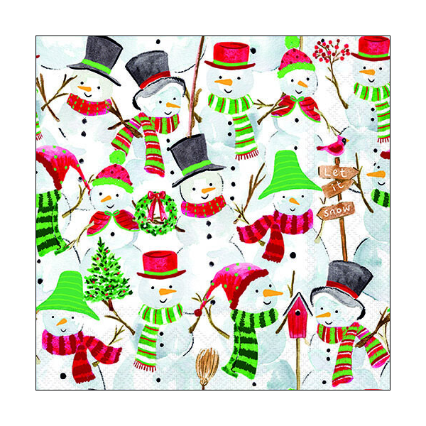 Weihnachten Servietten Format: 33 x 33 cm 3-lagig 20 Servietten Snowman Party Schneeman party
