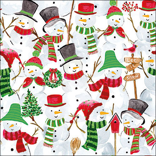 Weihnachten – Servietten Lunch – Napkin Lunch – Format: 33 x 33 cm – 3-lagig – 20 Servietten pro Packung – Snowman Party FSC Mix - Schneeman party