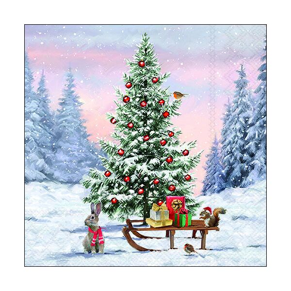 Weihnachten Servietten Lunch Napkin Lunch Format: 33 x 33 cm 3-lagig 20 Servietten Winter Animals