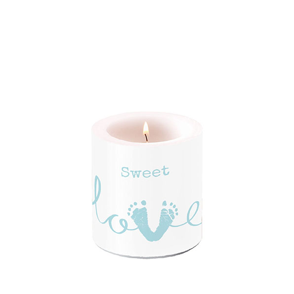 Kerze klein Candle small Format: Ø 7,5 cm x 9 cm 1 Kerze pro Packung Sweet Love Boy Süße Liebe Jungen