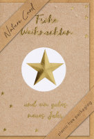 Weihnachten - Nature Cards Handmade - Glückwunschkarte im Format 11,5 x 17 cm mit Briefumschlag – Stern