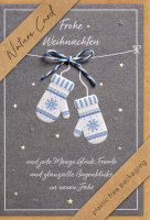 Weihnachten - Nature Cards Handmade - Glückwunschkarte im Format 11,5 x 17 cm mit Briefumschlag – Handschuhe
