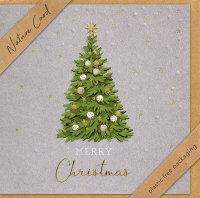 Weihnachten - Nature Cards Handmade - Glückwunschkarte im Format 15,5 x 15,5 cm mit Briefumschlag – Tannenbaum