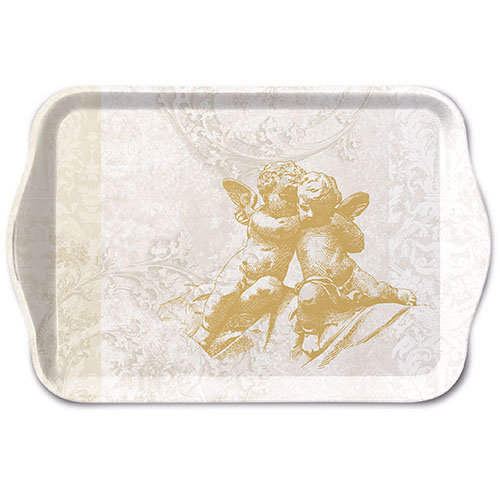 Weihnachten – Tray Melamine – Tablett – Format: 13 x 21 cm – Classic Angels Gold