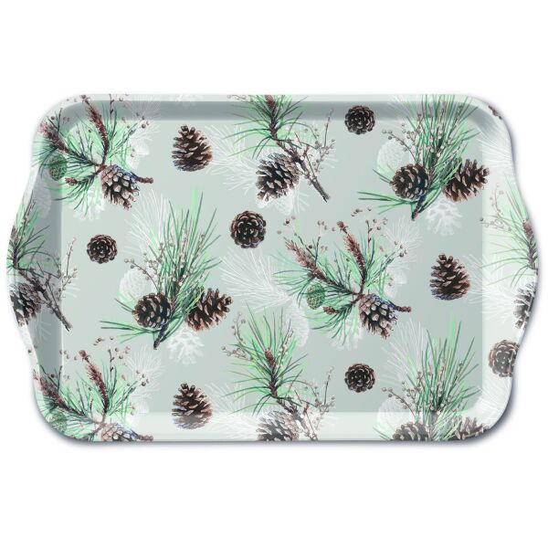 A Weihnachten Tablett 13 x 21 cm Pine Cone All Over Tannenzapfen