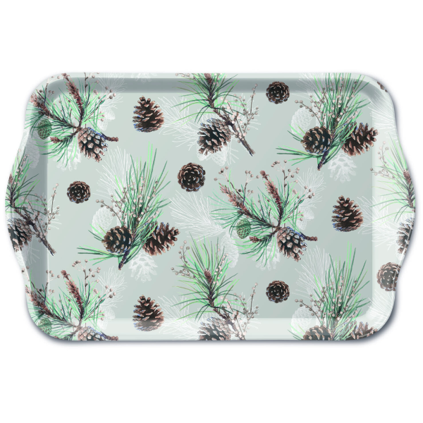 A Weihnachten Tablett 13 x 21 cm Pine Cone All Over Tannenzapfen