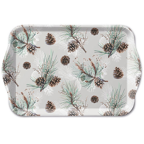 Weihnachten – Tray Melamine – Tablett – Format: 13 x 21 cm – Pine Cone All Over