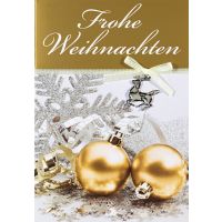 Weihnachten Glückwunschkarte mit Umschlag Kugeln gold