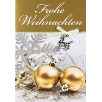 Weihnachten Glückwunschkarte mit Umschlag Kugeln gold