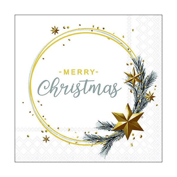 Weihnachten Servietten Lunch Napkin Lunch Format: 33 x 33 cm 3-lagig 20 Servietten Wishing Ring White