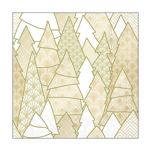 Weihnachten Servietten Format: 33 x 33 cm 3-lagig 20 Servietten Luxury Trees White Luxusbäume weiss